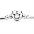 Pandora Silver Charm Bracelet with Heart Clasp 590719