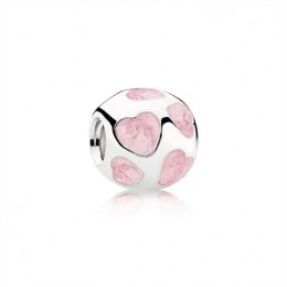 Pandora Jewelry Pink Hearts Charm 790543EN28