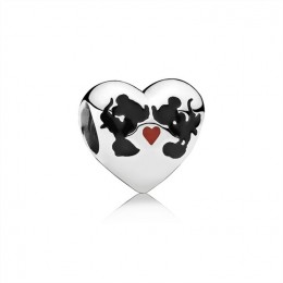 Pandora Disney-Minnie & Mickey Kiss Charm-Mixed Enamel 791443ENMX