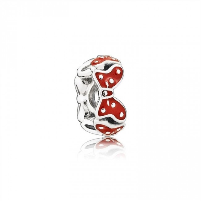 Pandora Disney Minnie bow silver spacer with red enamel 791582EN09