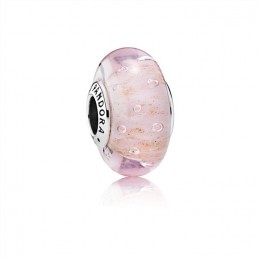 Pandora Pink Glitter Charm-Murano Glass 791670