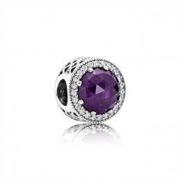 Pandora Radiant Hearts Charm-Royal-Purple Crystal & Clear CZ 791725NRP