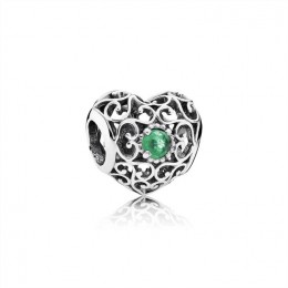 Pandora May Signature Heart Charm-Royal Green Crystal 791784NRG