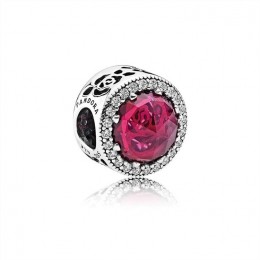 Pandora Disney-Belle's Radiant Rose Charm-Cerise Crystals & Cubic Zirconia