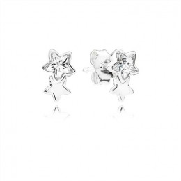 Pandora Twin star silver stud earrings with clear cubic zirconia 290598CZ