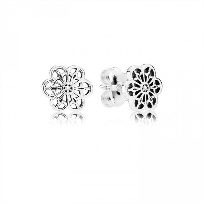 Pandora Floral Daisy Lace Stud Earrings 290692