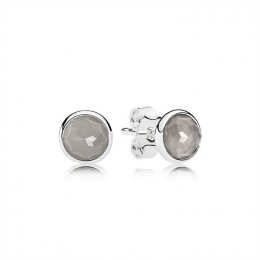 Pandora June Droplets Stud Earrings-Grey Moonstone 290738MSG