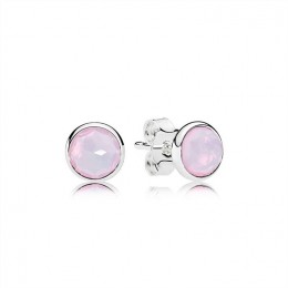 Pandora October Droplets Stud Earrings-Opalescent Pink Crystal 290738NOP