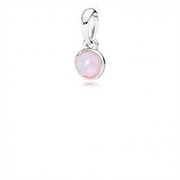 Pandora October Droplet Pendant-Opalescent Pink Crystal 390396NOP
