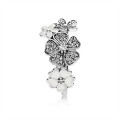 Pandora Shimmering Bouquet Ring-White Enamel & Clear CZ 190984CZ